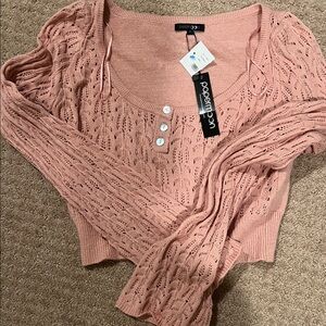 Papermoon Pink Lace Knit Sweater